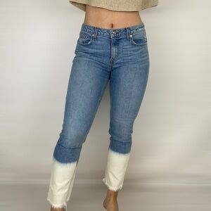 DEREK LAM DENIM Mila Mid Rise‎ Girlfriend Jeans Bleach Dip Casual